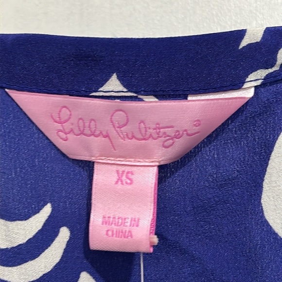 NWT Lilly Pulitzer Silk Dusk Tank Top in Spectrum Blue Tide Pools Print - XS - Picture 8 of 10